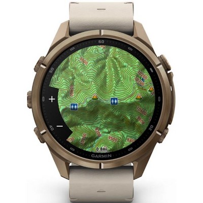 Умные часы Garmin Fenix 9 Pro inReach 43mm Amoled Sapphire Autumn Gold Titanium with Bone Leather Band (010-04335-41) - фото 61305