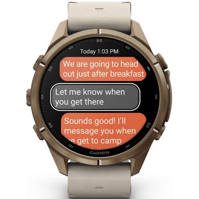 Умные часы Garmin Fenix 9 Pro inReach 43mm Amoled Sapphire Autumn Gold Titanium with Bone Leather Band (010-04335-41) - фото 61307
