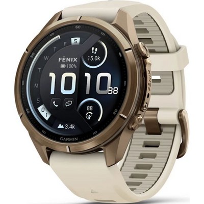 Умные часы Garmin Fenix 9 Pro inReach 43mm Amoled Sapphire Autumn Gold Titanium with Cream/French Gray Silicone Band (010-04335 - фото 61308