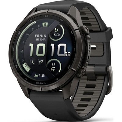Умные часы Garmin Fenix 9 Pro inReach 43mm Amoled Sapphire Carbon Gray DLC Titanium with Black/Pebble Gray Silicone Band (010-0 - фото 61315