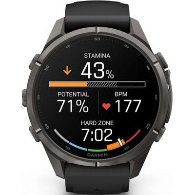 Умные часы Garmin Fenix 9 Pro inReach 43mm Amoled Sapphire Carbon Gray DLC Titanium with Black/Pebble Gray Silicone Band (010-0 - фото 61318