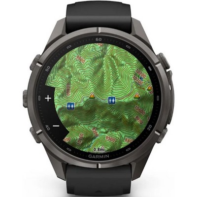 Умные часы Garmin Fenix 9 Pro inReach 43mm Amoled Sapphire Carbon Gray DLC Titanium with Black/Pebble Gray Silicone Band (010-0 - фото 61319