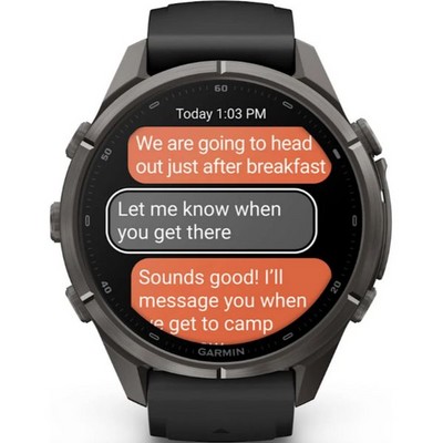 Умные часы Garmin Fenix 9 Pro inReach 43mm Amoled Sapphire Carbon Gray DLC Titanium with Black/Pebble Gray Silicone Band (010-0 - фото 61320