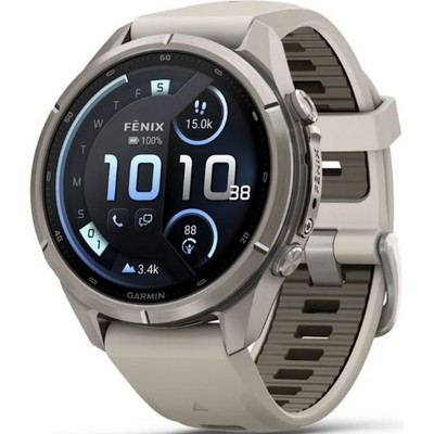 Умные часы Garmin Fenix 9 Pro inReach 43mm Amoled Sapphire Titanium with Fog Gray/Dark Sandstone Silicone Band (010-04335-81) - фото 61322