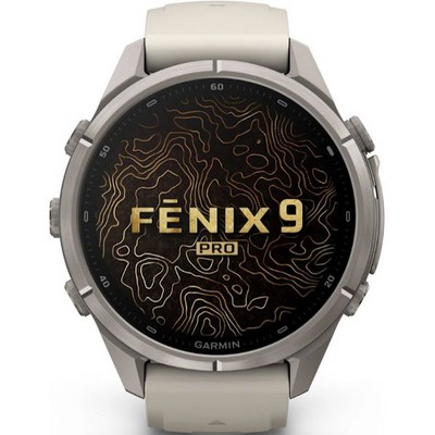 Умные часы Garmin Fenix 9 Pro inReach 43mm Amoled Sapphire Titanium with Fog Gray/Dark Sandstone Silicone Band (010-04335-81) - фото 61323