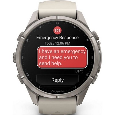 Умные часы Garmin Fenix 9 Pro inReach 43mm Amoled Sapphire Titanium with Fog Gray/Dark Sandstone Silicone Band (010-04335-81) - фото 61328
