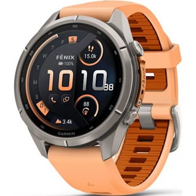 Умные часы Garmin Fenix 9 Pro inReach 43mm Amoled Sapphire Titanium with Shell Pink/Autumn Orange Silicone Band (010-04335-01) - фото 61329