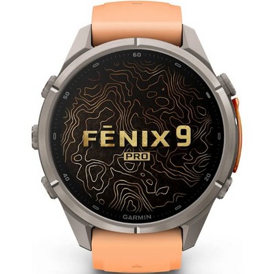 Умные часы Garmin Fenix 9 Pro inReach 43mm Amoled Sapphire Titanium with Shell Pink/Autumn Orange Silicone Band (010-04335-01) - фото 61330
