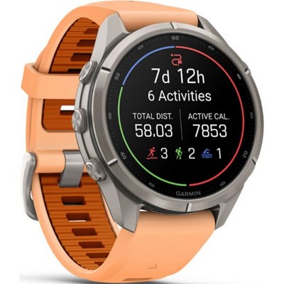 Умные часы Garmin Fenix 9 Pro inReach 43mm Amoled Sapphire Titanium with Shell Pink/Autumn Orange Silicone Band (010-04335-01) - фото 61331