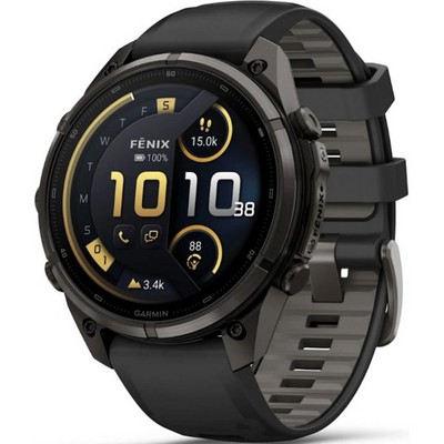 Умные часы Garmin Fenix 9 Pro inReach 47mm Amoled Sapphire Carbon Gray DLC Titanium with Black/Pebble Gray Silicone Band (010-0 - фото 61336