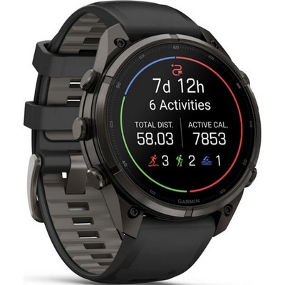 Умные часы Garmin Fenix 9 Pro inReach 47mm Amoled Sapphire Carbon Gray DLC Titanium with Black/Pebble Gray Silicone Band (010-0 - фото 61338