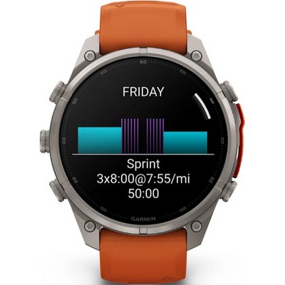Умные часы Garmin Fenix 9 Pro inReach 47mm Amoled Sapphire Titanium with Autumn Orange/Spark Orange Silicone Band (010-04336-01 - фото 61349