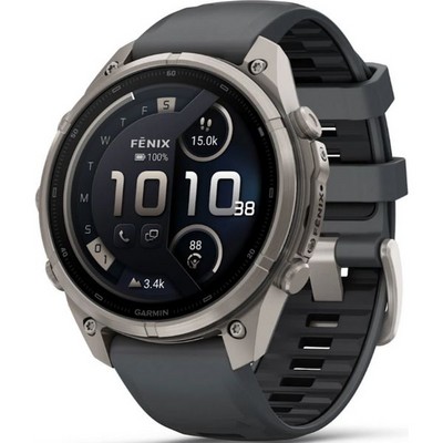 Умные часы Garmin Fenix 9 Pro inReach 47mm Amoled Sapphire Titanium with Graphite/Black Silicone Band (010-04336-21) - фото 61350