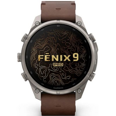 Умные часы Garmin Fenix 9 Pro inReach 47mm Amoled Sapphire Titanium with Walnut Leather Band (010-04336-41) - фото 61357