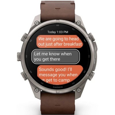 Умные часы Garmin Fenix 9 Pro inReach 47mm Amoled Sapphire Titanium with Walnut Leather Band (010-04336-41) - фото 61361