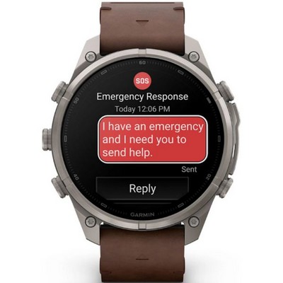 Умные часы Garmin Fenix 9 Pro inReach 47mm Amoled Sapphire Titanium with Walnut Leather Band (010-04336-41) - фото 61362