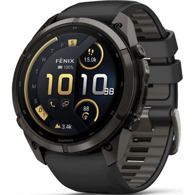 Умные часы Garmin Fenix 9 Pro inReach 51mm Amoled Sapphire Carbon Gray DLC Titanium with Black/Pebble Gray Silicone Band (010-0 - фото 61370