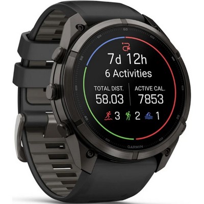 Умные часы Garmin Fenix 9 Pro inReach 51mm Amoled Sapphire Carbon Gray DLC Titanium with Black/Pebble Gray Silicone Band (010-0 - фото 61372