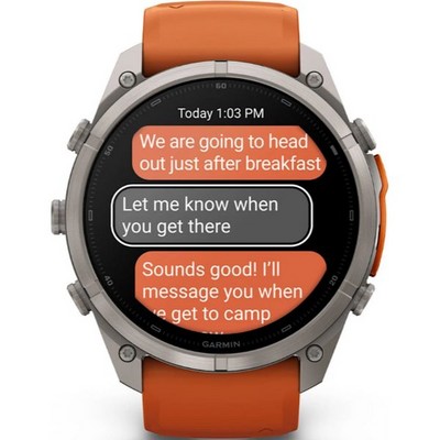 Умные часы Garmin Fenix 9 Pro inReach 51mm Amoled Sapphire Titanium with Autumn Orange/Spark Orange Silicone Band (010-04337-01 - фото 61382