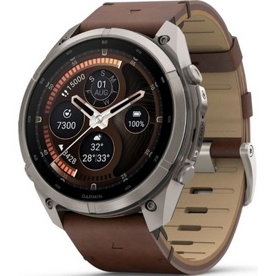 Умные часы Garmin Fenix 9 Pro inReach 51mm Amoled Sapphire Titanium with Walnut Leather Band (010-04337-41) - фото 61391