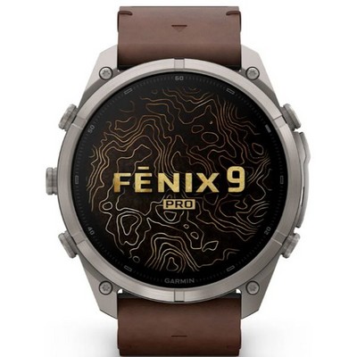 Умные часы Garmin Fenix 9 Pro inReach 51mm Amoled Sapphire Titanium with Walnut Leather Band (010-04337-41) - фото 61392