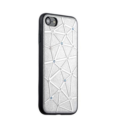 Чехол-накладка силиконовый COTECi Star Diamond Case для iPhone SE (2020г.)/ 8/ 7 (4.7) CS7032-TS Серебристый - фото 8069