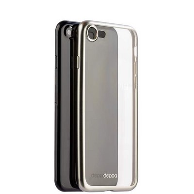 Чехол-накладка силикон Deppa Gel Plus Case D-85282 для iPhone SE (2020г.)/ 8/ 7 (4.7) 0.9мм Серебристый матовый борт - фото 8083