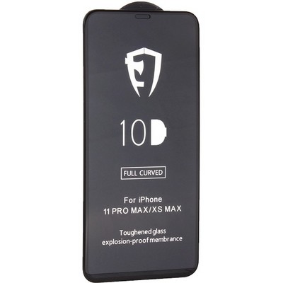 Стекло защитное 10D Full Glue Premium Glass (полноклейкое) для iPhone 11 Pro Max/ Xs Max (6.5") Black - фото 4843