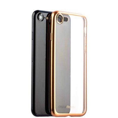 Чехол-накладка силикон Deppa Gel Plus Case D-85284 для iPhone SE (2020г.)/ 8/ 7 (4.7) 0.9мм Золотистый матовый борт - фото 8085