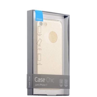 Чехол-накладка силикон Deppa Chic Case с блестками D-85297 для iPhone SE (2020г.)/ 8/ 7 (4.7) 0.8мм Золотистый - фото 8092