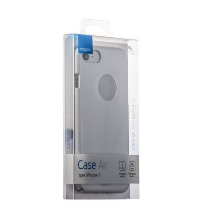 Чехол-накладка пластик Soft touch Deppa Air Case D-83268 для iPhone SE (2020г.)/ 8/ 7 (4.7) 1мм Серебристый - фото 8148