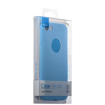 Чехол-накладка силикон Soft touch Deppa Gel Air Case D-85266 для iPhone SE (2020г.)/ 8/ 7 (4.7) 0.7мм Голубой - фото 8158