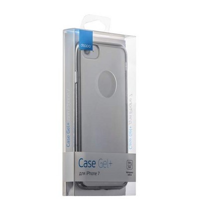 Чехол-накладка силикон Deppa Gel Plus Case D-85255 для iPhone SE (2020г.)/ 8/ 7 (4.7) 0.9мм Графитовый глянцевый борт - фото 8166