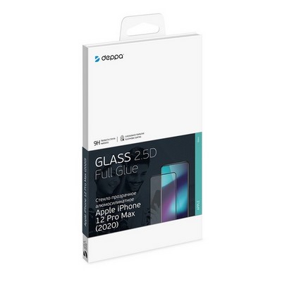 Стекло защитное Deppa 2,5D Classic Full Glue D-62705 для iPhone 12 Pro Max (6.7") 0.3mm Прозрачное - фото 4864