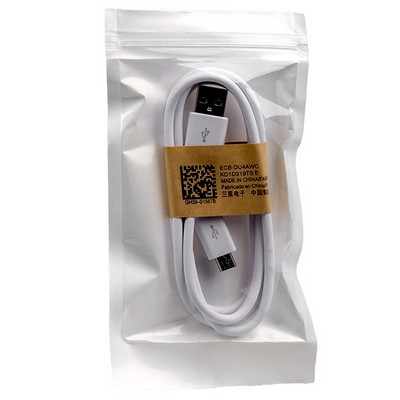 Дата-кабель USB microUSB в техпаке белый - фото 4899