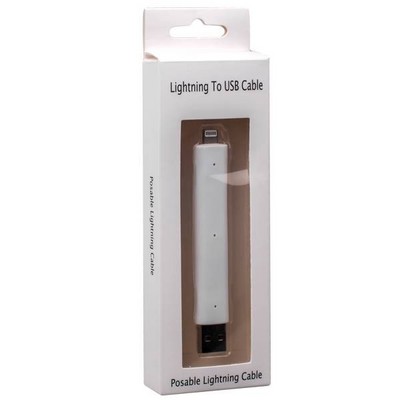 Дата-кабель USB для LIGHTNING Cable Posable пластичный белый - фото 4901