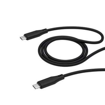 USB дата-кабель Deppa ALUM USB Type-C - USB Type-C 5A, 100W алюминий/ нейлон D-72284 (1.2м) Черный - фото 4916