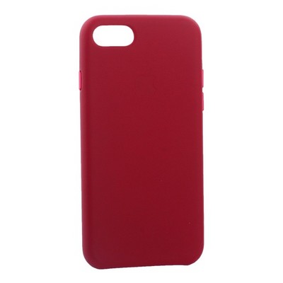 Чехол-накладка кожаная Leather Case для iPhone SE (2020г.)/ 8/ 7 (4.7") Pink fuchsia - Малиновый - фото 9116