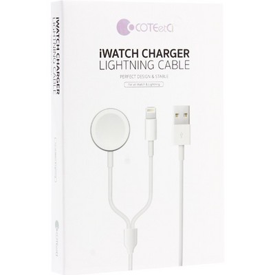 Дата-кабель USB COTECi 2in1 Charging cable iPhone & Watch (CS5170-WH) 1м Белый - фото 4975