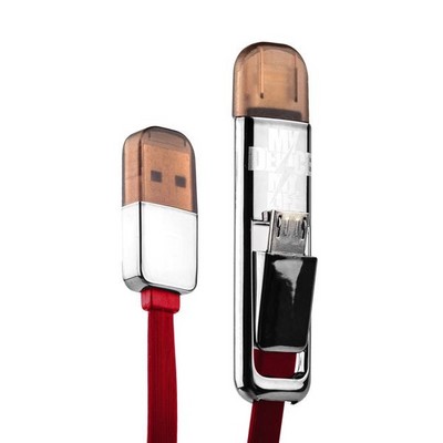 USB дата-кабель Remax TRANSFORMERS high speed 2в1 lightning & microUSB плоский (1.0 м) красный - фото 5009