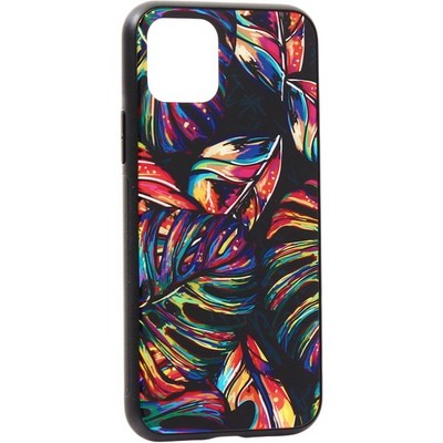 Чехол-накладка закаленное стекло Deppa Glass Case D-87252 для iPhone 11 Pro (5.8") 2.0мм Листья - фото 9789