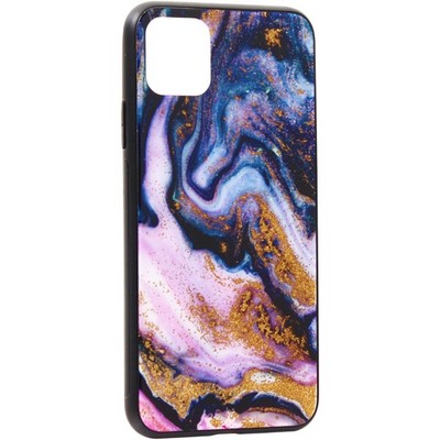 Чехол-накладка закаленное стекло Deppa Glass Case D-87270 для iPhone 11 Pro Max (6.5") 2.0мм Фиолетовый Агат - фото 9816