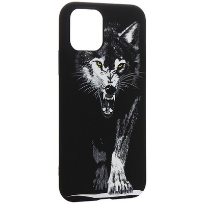 Чехол-накладка силикон MItriFON для iPhone 11 Pro (5.8") 0.8мм с флуоресцентным рисунком Волк Черный - фото 9949