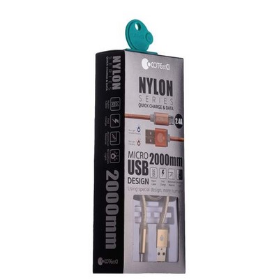 USB дата-кабель COTECi M23 NYLON series MicroUSB CS2131-2M-GD (2.0m) золотистый - фото 5078