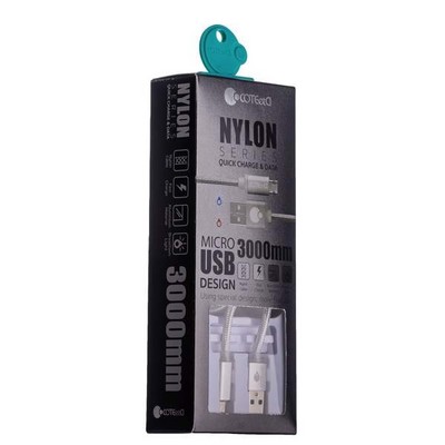 USB дата-кабель COTECi M23 NYLON series MicroUSB CS2131-3M-TS (3.0m) серебристый - фото 5079