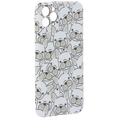 Чехол-накладка силикон MItriFON для iPhone 11 Pro Max (6.5") 0.8мм с флуоресцентным рисунком Бульдоги Белый - фото 10441