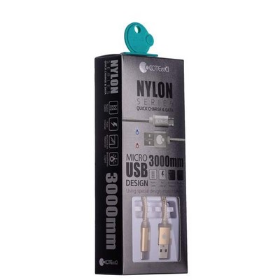 USB дата-кабель COTECi M23 NYLON series MicroUSB CS2131-3M-GD (3.0m) золотистый - фото 5081