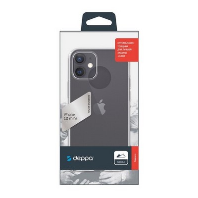 Чехол-накладка силикон Deppa Gel Case D-87702 для iPhone 12 mini (5.4") 1.0мм Прозрачный - фото 10536