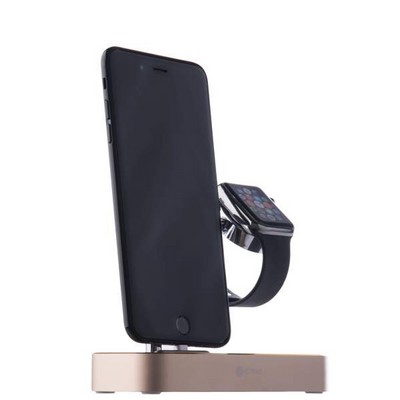 Док-станция&USB-концентратор COTECi Base (B18)MFI для Apple Watch & iPhone X/ 8 Plus/ 8 2in1 stand (CS7200-CEG) Золотистая - фото 5090