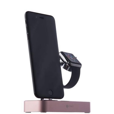 Док-станция&USB-концентратор COTECi Base (B18)MFI для Apple Watch & iPhone X/ 8 Plus 2in1 stand (CS7200-MRG) Розовое золото - фото 5092